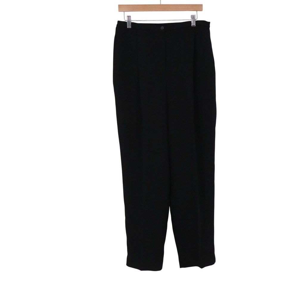 Laura Scott Dress Pants Womens 12 High Rise Straight Leg Black Pleated Excellent